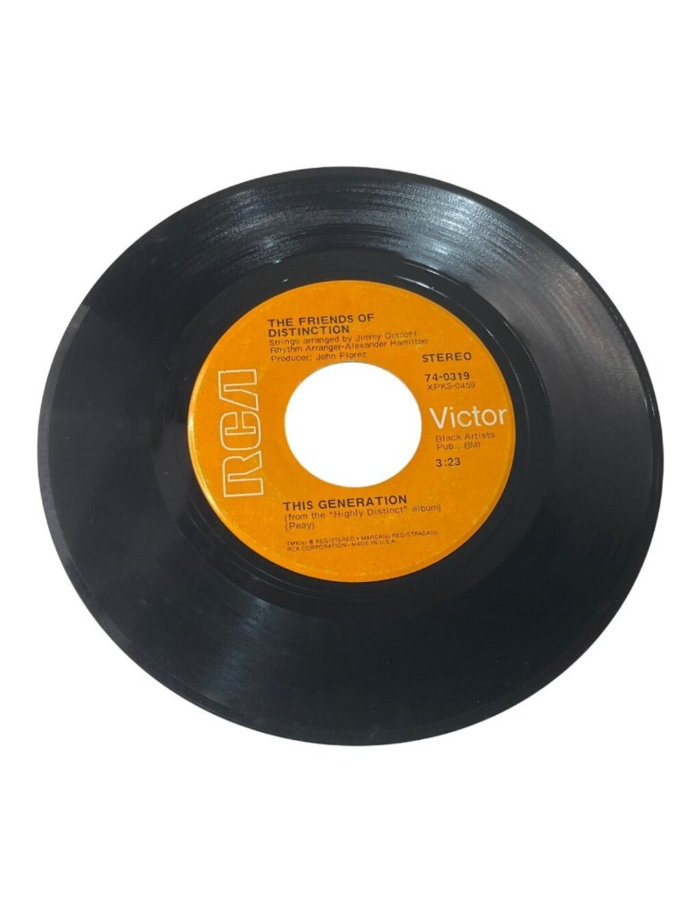 The Friends Of Distinction Vinyl 45 RPM Love Or Let Me Be Lonely/This Generation